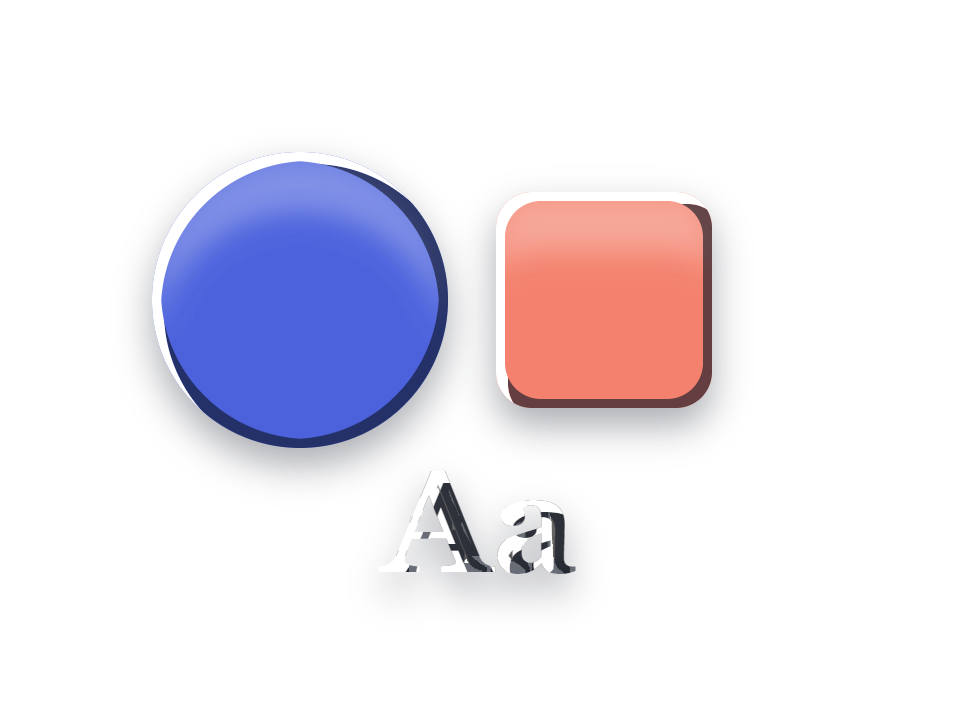 Glass Lens applied to a shape and a letterform