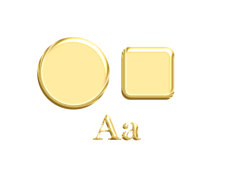 Gold Leaf applied to a shape and a letterform