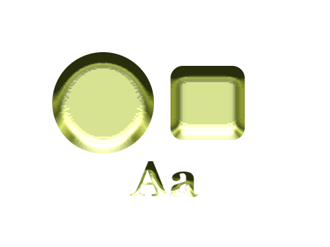 Green Gold applied to a shape and a letterform