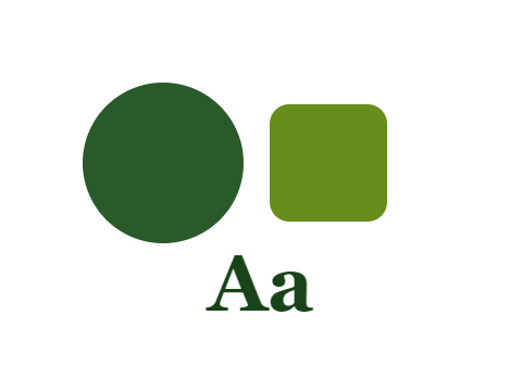 Handheld Green applied to a shape and a letterform