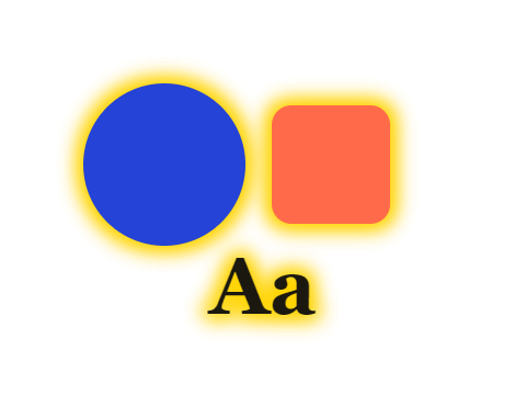 Hazard Yellow applied to a shape and a letterform