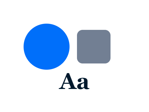 Heavy Cyan Ink applied to a shape and a letterform