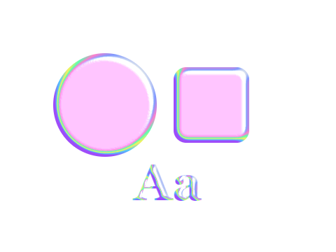 Holographic Foil applied to a shape and a letterform