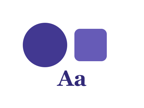 Home Computer Blue applied to a shape and a letterform