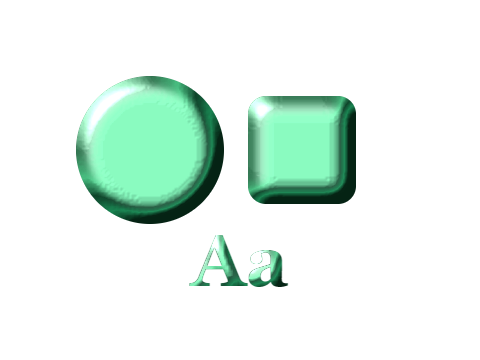 Imperial Jade applied to a shape and a letterform