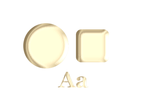 Ivory applied to a shape and a letterform