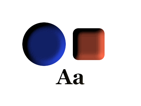 Kicker applied to a shape and a letterform
