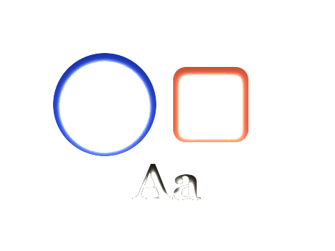 Lacquer Coat applied to a shape and a letterform