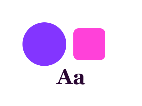 Laser Violet applied to a shape and a letterform