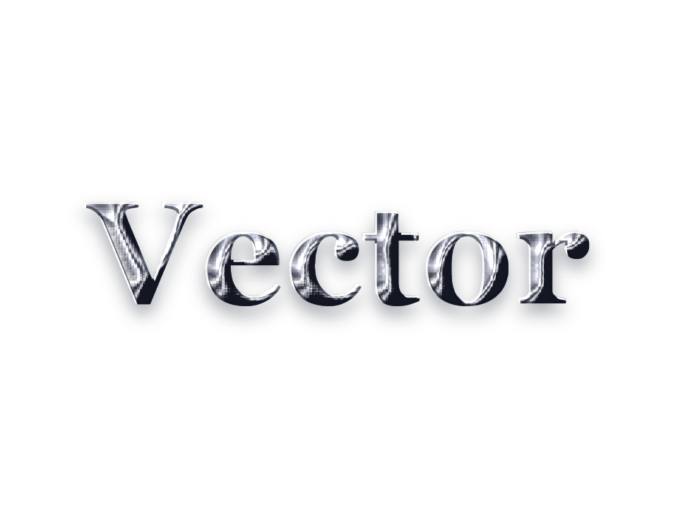 Liquid Chrome on a word at display size