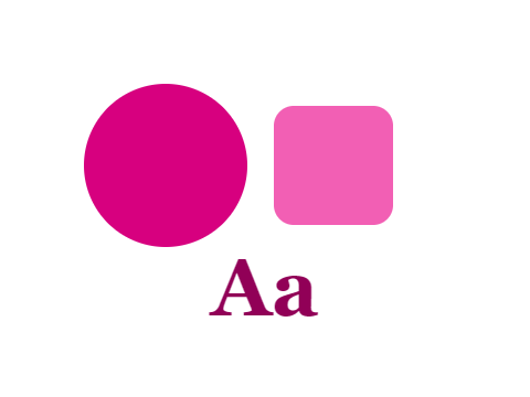 Magenta Plate applied to a shape and a letterform