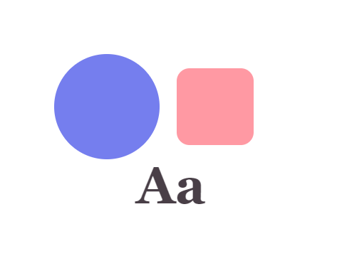 Mall Pastel applied to a shape and a letterform