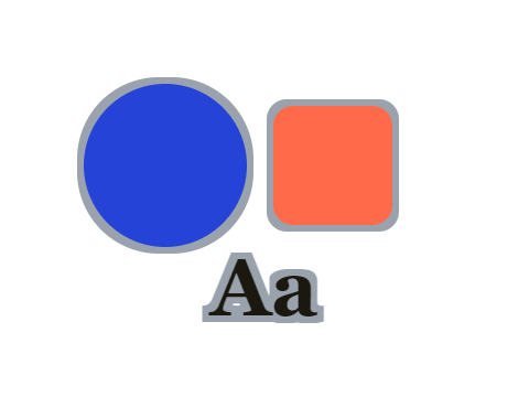 Matte Board applied to a shape and a letterform