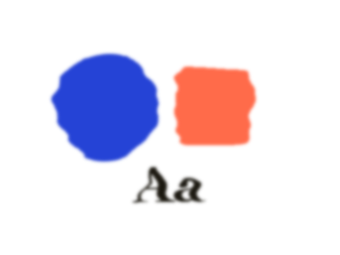 Mirage applied to a shape and a letterform