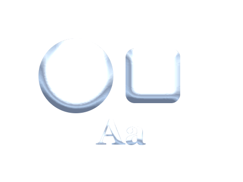Moonstone applied to a shape and a letterform
