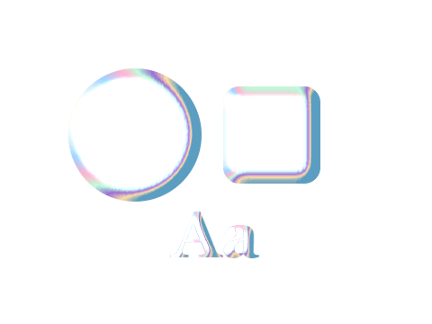 Mother of Pearl applied to a shape and a letterform