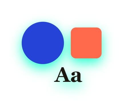 Neon Underglow applied to a shape and a letterform