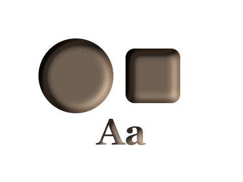 Oil Rubbed Bronze applied to a shape and a letterform