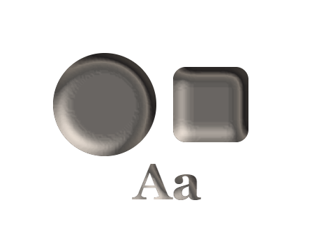 Onyx applied to a shape and a letterform