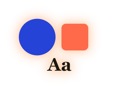 Peach Halo applied to a shape and a letterform