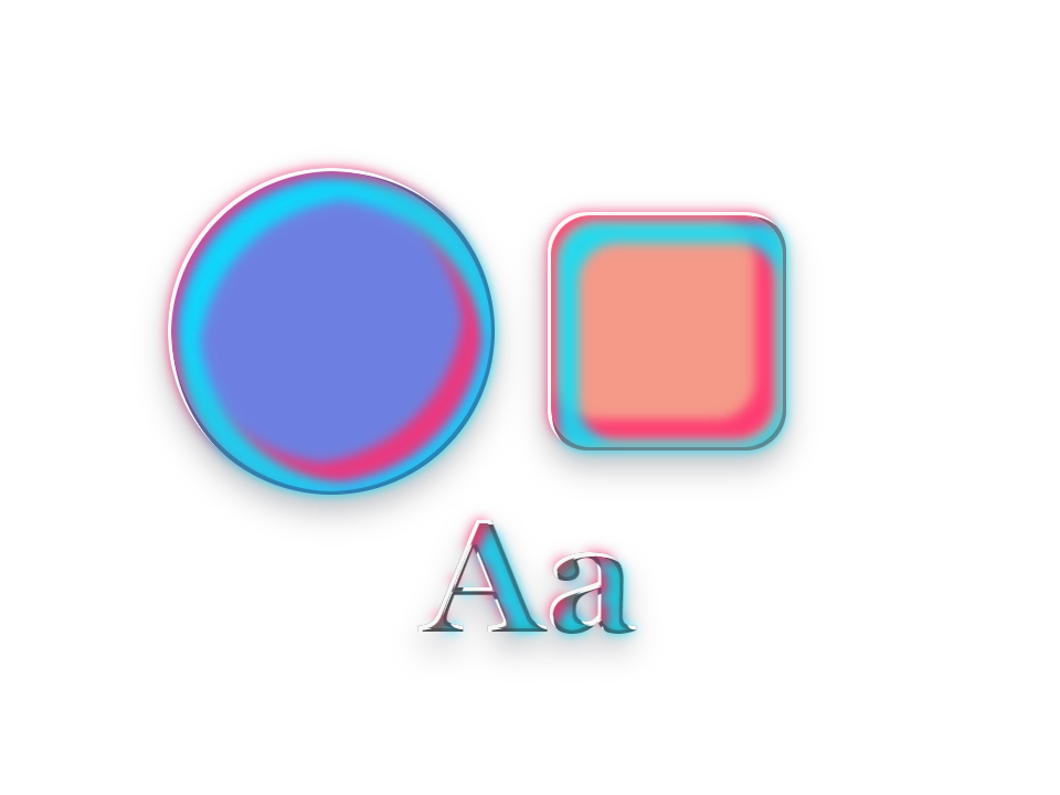 Prism Glass applied to a shape and a letterform