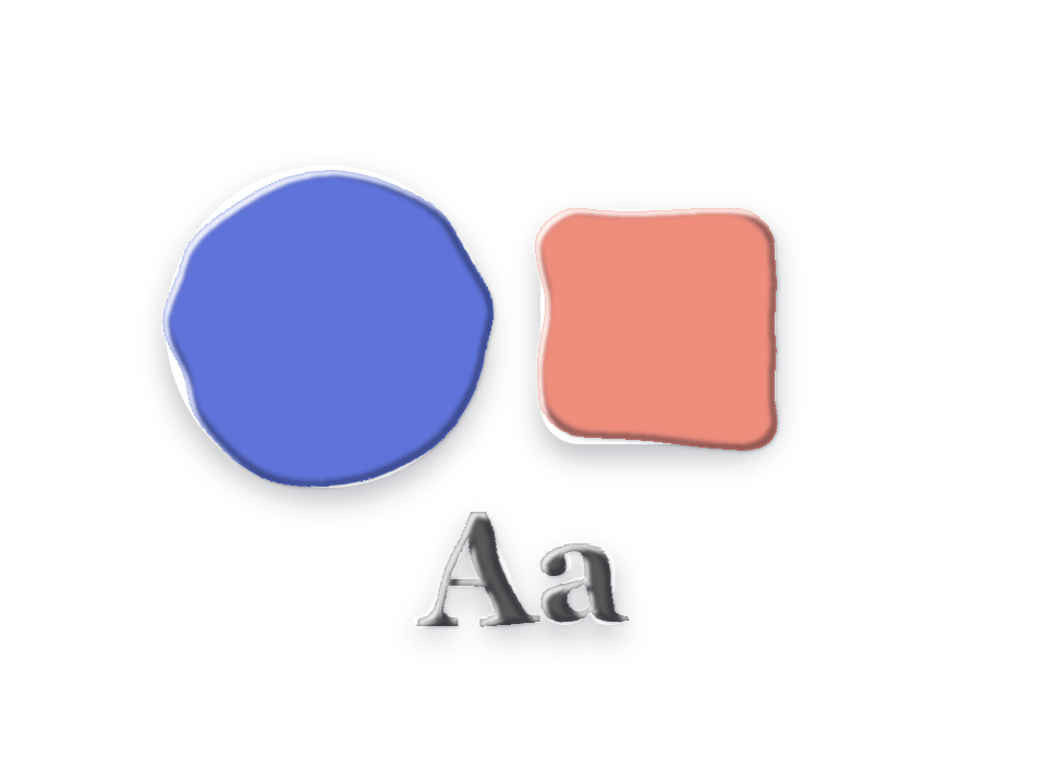 Ripple Glass applied to a shape and a letterform