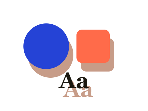 Rust Cast applied to a shape and a letterform