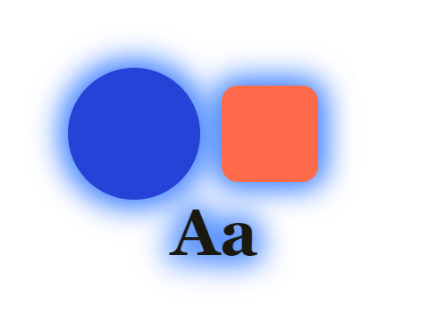 Sapphire Halo applied to a shape and a letterform