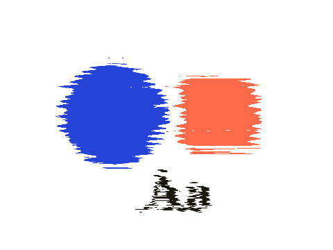Scan Tear applied to a shape and a letterform