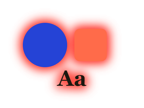 Scarlet Halo applied to a shape and a letterform