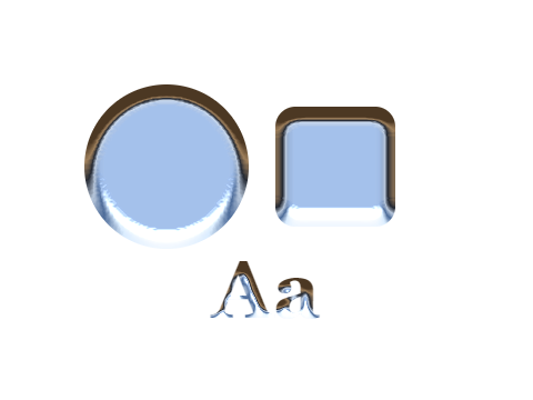 Showroom Chrome applied to a shape and a letterform