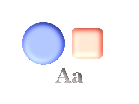 Silicone applied to a shape and a letterform