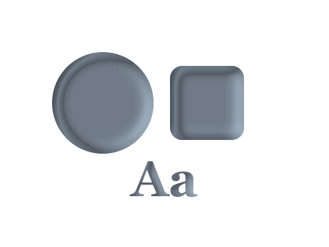 Slate applied to a shape and a letterform