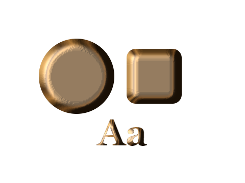 Statue Bronze applied to a shape and a letterform