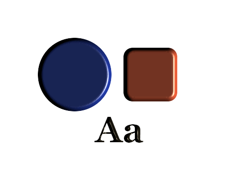 Struck Coin applied to a shape and a letterform