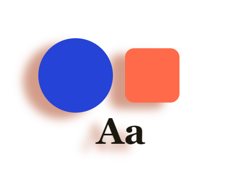 Sunset Shade applied to a shape and a letterform