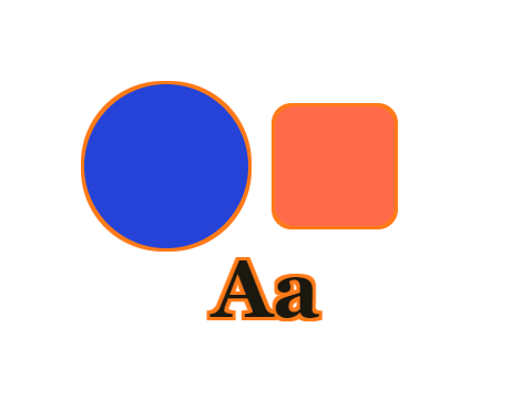 Tangerine Cut applied to a shape and a letterform