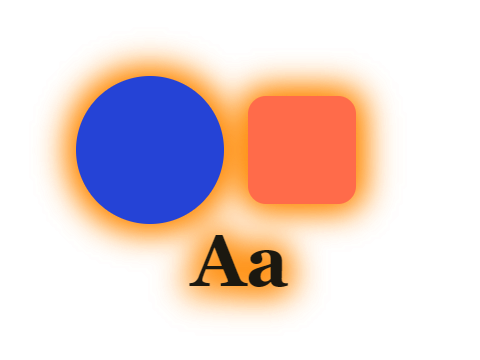 Tangerine Halo applied to a shape and a letterform