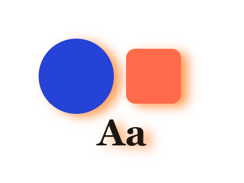 Tangerine Shadow applied to a shape and a letterform