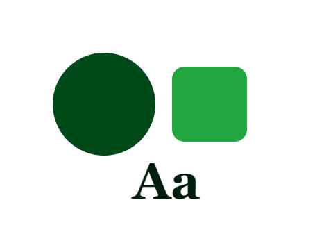 Terminal Green applied to a shape and a letterform