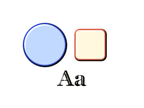 Thermography applied to a shape and a letterform