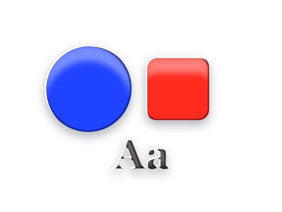 Tinted Glass applied to a shape and a letterform