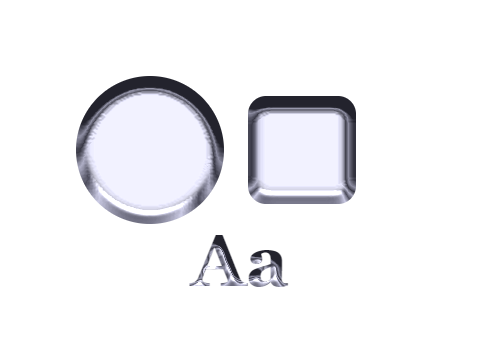Titanium applied to a shape and a letterform