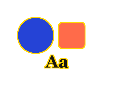Traffic Yellow applied to a shape and a letterform