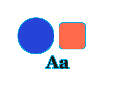 Trap Line Cyan applied to a shape and a letterform