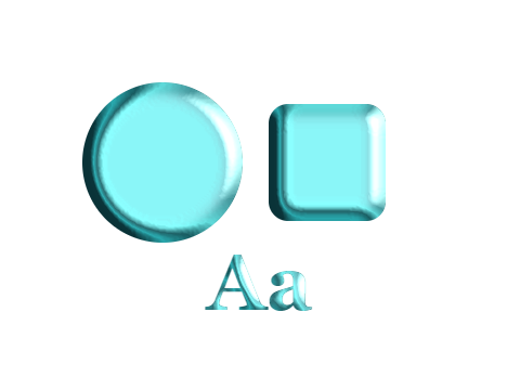 Turquoise Inlay applied to a shape and a letterform