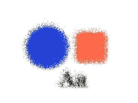 Vaporize applied to a shape and a letterform