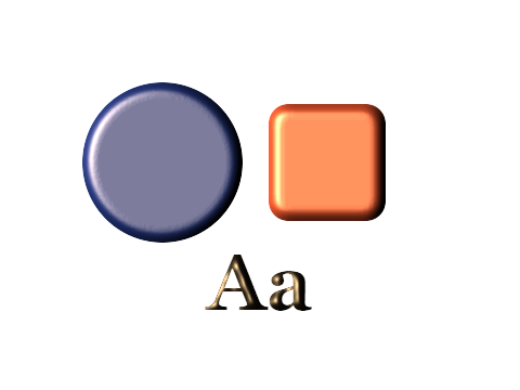Warm Bronze Edge applied to a shape and a letterform