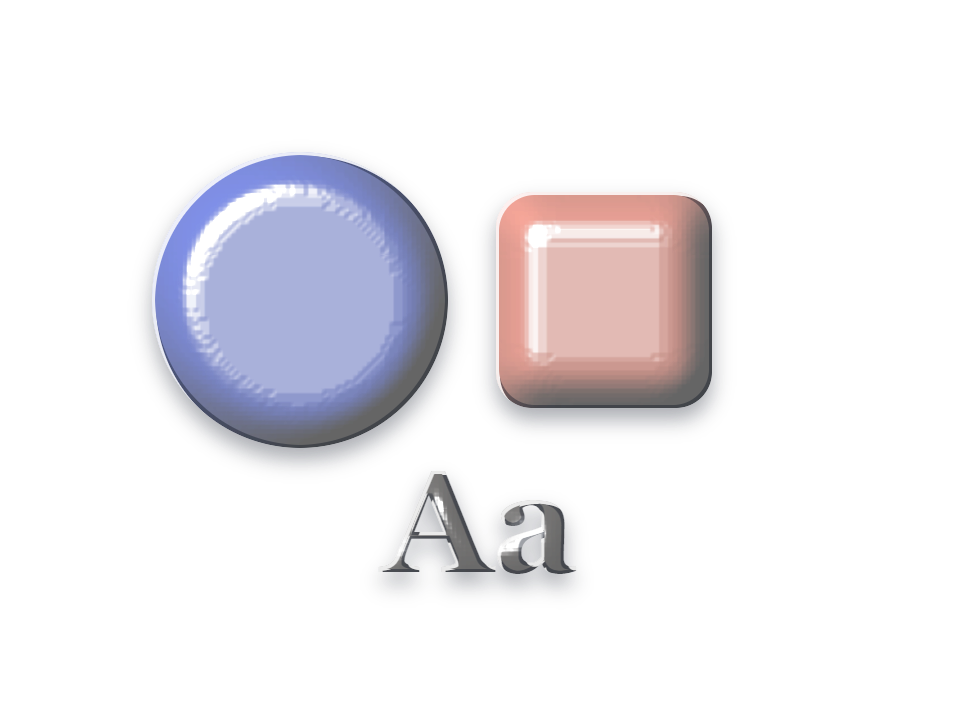Water Bead applied to a shape and a letterform