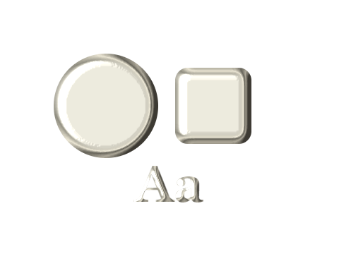 White Gold applied to a shape and a letterform